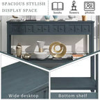 Console rustique de 60 L avec deux tiroirs de tailles différentes et étagère inférieure - ModernLuxe