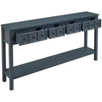 Console rustique de 60 L avec deux tiroirs de tailles différentes et étagère inférieure - ModernLuxe