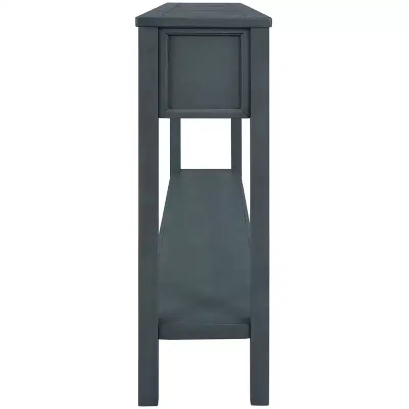 Console rustique de 60 L avec deux tiroirs de tailles différentes et étagère inférieure - ModernLuxe