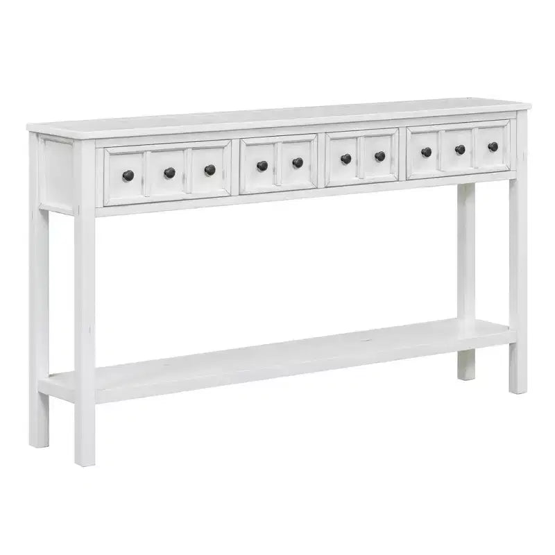 Console rustique de 60 L avec deux tiroirs de tailles différentes et étagère inférieure - ModernLuxe