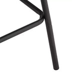 Tabouret de bar pivotant Elm Lane Maxwell en métal noir mat, hauteur 26 pouces, avec coussin rond en cuir marron rustique et dossier bas, repose-pieds pour comptoir de cuisine