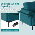 Costway Canapé modulable moderne en tissu 3 places, meuble de salon avec pieds en métal, bleu/gris