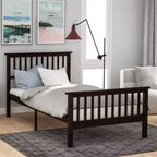 Twin Wood Platform Bed with Headboard and Footboard-ModernLuxe
