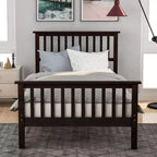 Lit plateforme double en bois avec tête et pied de lit - ModernLuxe