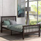 Lit plateforme double en bois avec tête et pied de lit - ModernLuxe