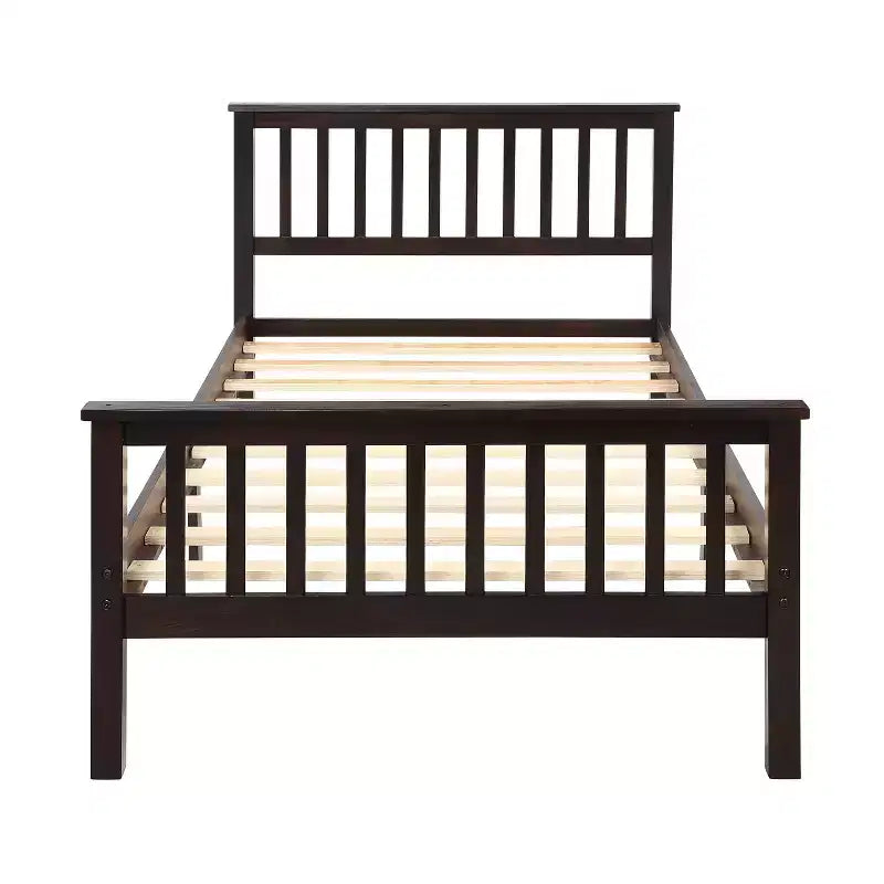 Lit plateforme double en bois avec tête et pied de lit - ModernLuxe