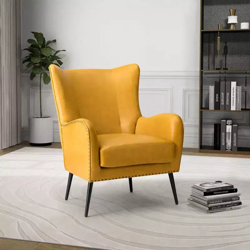 Harpocrates Classic Armchair with wingback and nailhead trim| ART OF LIVING DESIGNS