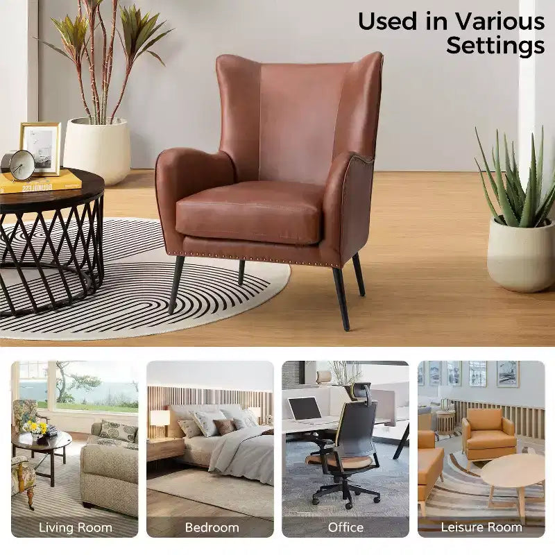 Fauteuil classique Harpocrates à dossier haut et garniture cloutée | ART OF LIVING DESIGNS