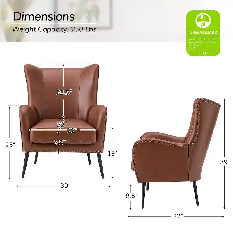 Fauteuil classique Harpocrates à dossier haut et garniture cloutée | ART OF LIVING DESIGNS