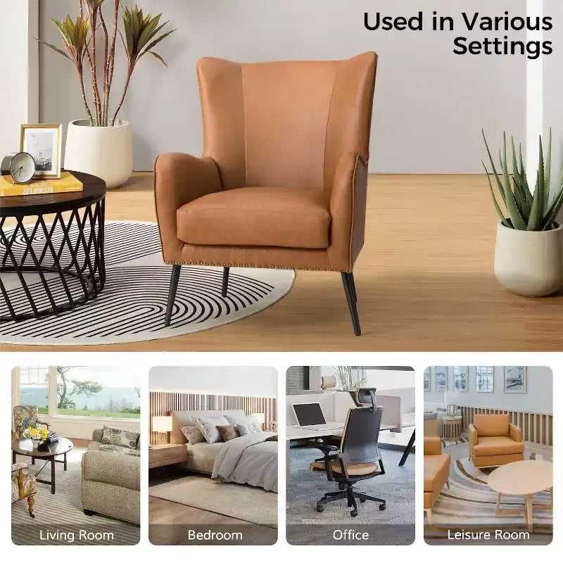 Fauteuil classique Harpocrates à dossier haut et garniture cloutée | ART OF LIVING DESIGNS