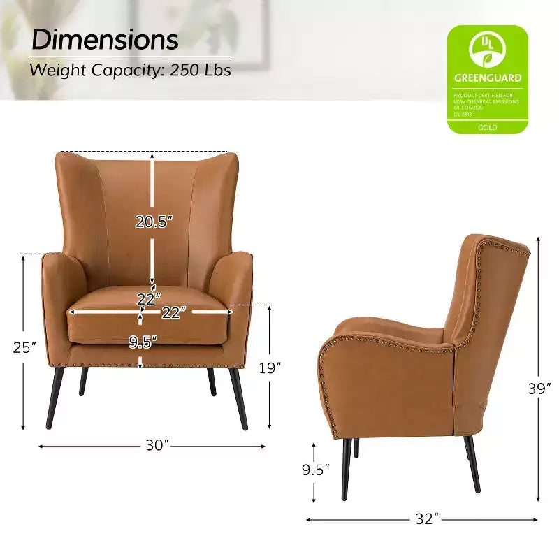 Fauteuil classique Harpocrates à dossier haut et garniture cloutée | ART OF LIVING DESIGNS