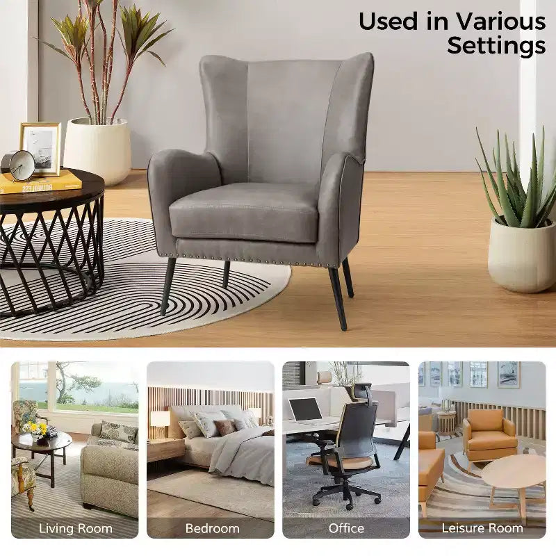 Fauteuil classique Harpocrates à dossier haut et garniture cloutée | ART OF LIVING DESIGNS