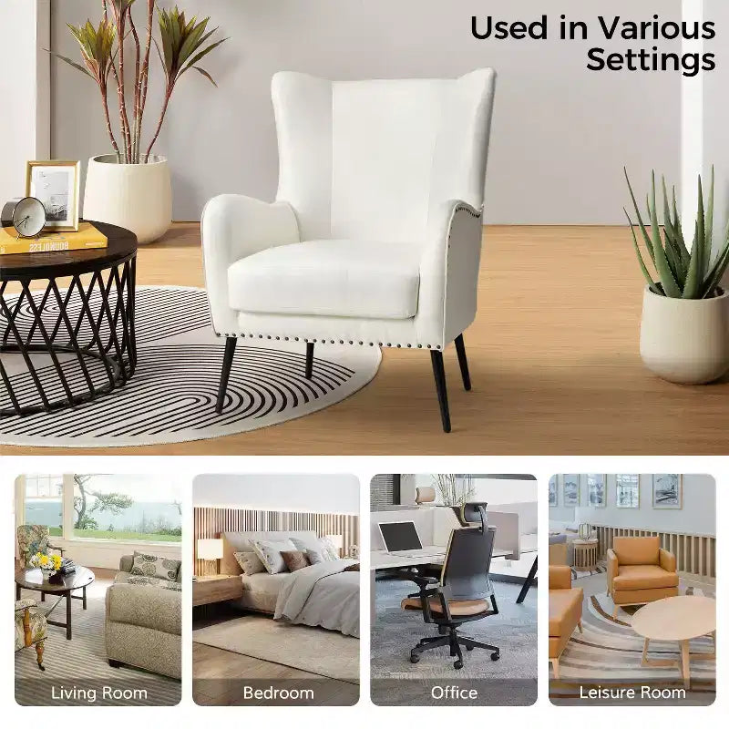 Fauteuil classique Harpocrates à dossier haut et garniture cloutée | ART OF LIVING DESIGNS