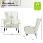 Fauteuil classique Harpocrates à dossier haut et garniture cloutée | ART OF LIVING DESIGNS