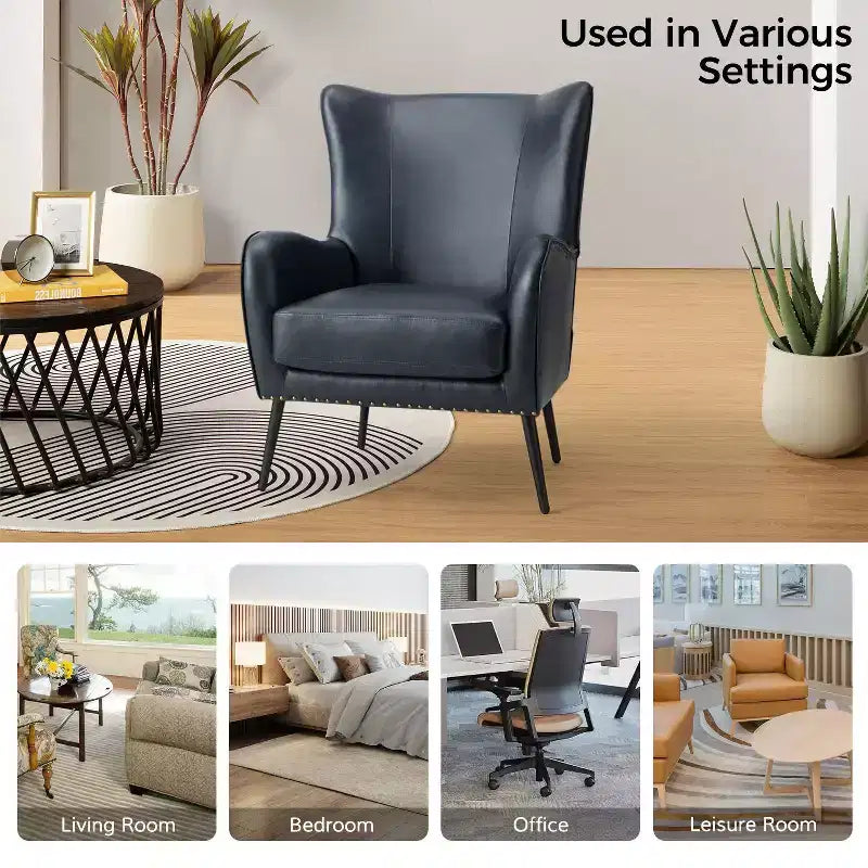 Fauteuil classique Harpocrates à dossier haut et garniture cloutée | ART OF LIVING DESIGNS