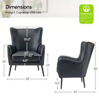 Fauteuil classique Harpocrates à dossier haut et garniture cloutée | ART OF LIVING DESIGNS