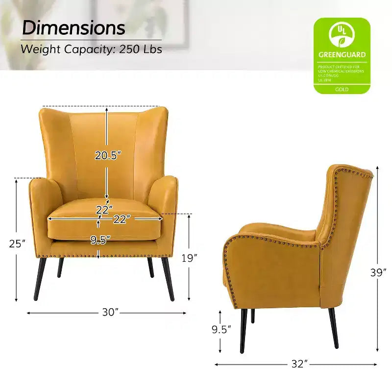 Fauteuil classique Harpocrates à dossier haut et garniture cloutée | ART OF LIVING DESIGNS