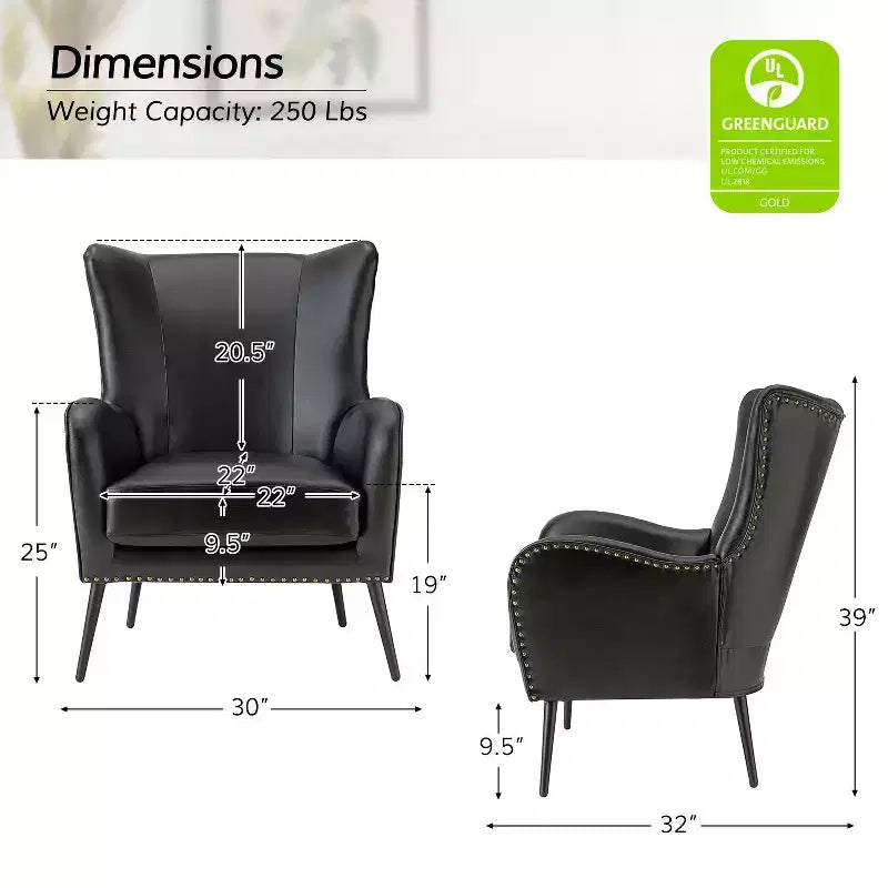 Fauteuil classique Harpocrates à dossier haut et garniture cloutée | ART OF LIVING DESIGNS