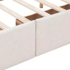 Lit plateforme rembourré Queen Size avec tête de lit classique et 4 tiroirs - ModernLuxe