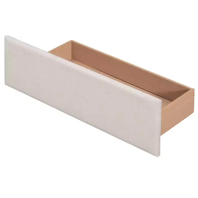 Lit plateforme rembourré Queen Size avec tête de lit classique et 4 tiroirs - ModernLuxe
