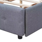 Lit plateforme rembourré Queen Size avec tête de lit classique et 4 tiroirs - ModernLuxe