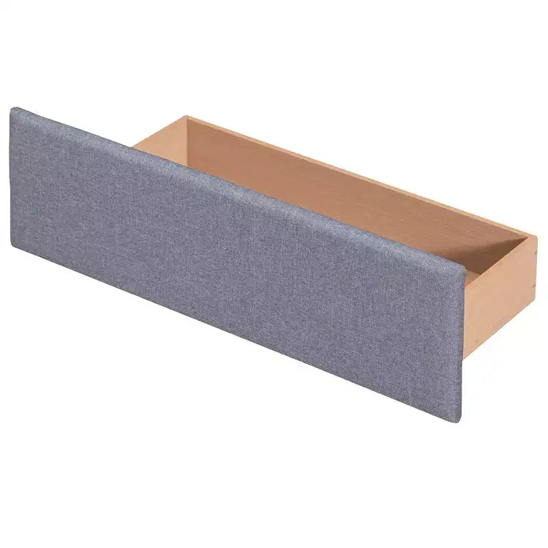 Lit plateforme rembourré Queen Size avec tête de lit classique et 4 tiroirs - ModernLuxe