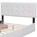 Lit plateforme rembourré Queen Size avec tête de lit classique et 4 tiroirs - ModernLuxe