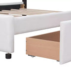 Lit plateforme rembourré Queen Size avec tête de lit classique et 4 tiroirs - ModernLuxe