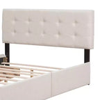 Lit plateforme rembourré Queen Size avec tête de lit classique et 4 tiroirs - ModernLuxe