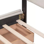 Lit plateforme rembourré Queen Size avec tête de lit classique et 4 tiroirs - ModernLuxe