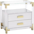 Studio 55D Abby 23 1/2 Wide White and Gold Acrylic Accent Table