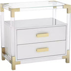 Studio 55D Abby 23 1/2 Wide White and Gold Acrylic Accent Table