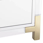 Table d'appoint en acrylique blanche et or Studio 55D Abby de 59,7 cm de large