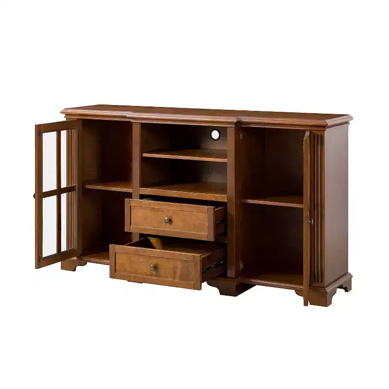 Meuble TV de salon Cedric pour téléviseurs jusqu'à 65 pouces avec 2 tiroirs et étagère | KARAT HOME