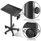 Plateau à instruments premium en aluminium Saloniture - Chariot de coiffeur avec support d'accessoires - Noir