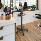 Plateau à instruments premium en aluminium Saloniture - Chariot de coiffeur avec support d'accessoires - Noir