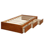 Lit plateforme double, cadre de lit en bois avec 3 tiroirs - ModernLuxe