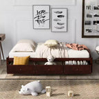 Lit plateforme double, cadre de lit en bois avec 3 tiroirs - ModernLuxe