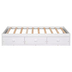 Lit plateforme double, cadre de lit en bois avec 3 tiroirs - ModernLuxe