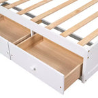 Lit plateforme double, cadre de lit en bois avec 3 tiroirs - ModernLuxe