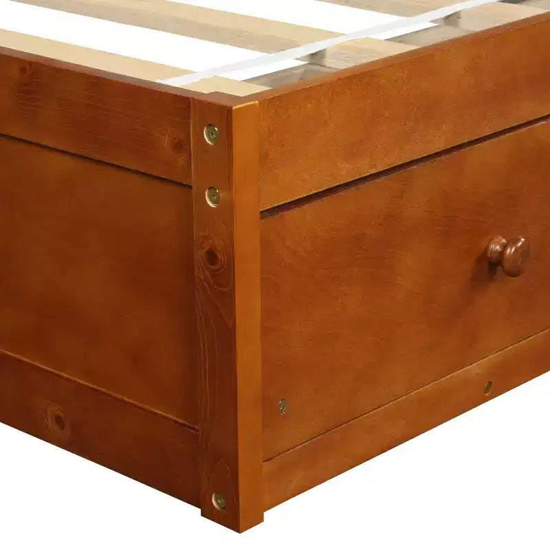 Lit plateforme double, cadre de lit en bois avec 3 tiroirs - ModernLuxe