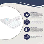 Continental Sleep, matelas imperméable double face 8 pouces en vinyle à plateau serré, fermeté moyenne,