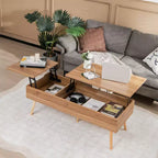 Table basse relevable Costway 47'' avec compartiments cachés pour salon