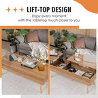 Table basse relevable Costway 47'' avec compartiments cachés pour salon