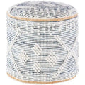 Pouf cylindrique Sibille Bohemian Denim 45 cm