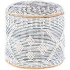 Pouf cylindrique Sibille Bohemian Denim 45 cm