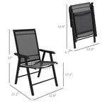 Ensemble de 4 chaises de patio pliantes Outsunny au design simple et chic, confortables pour la terrasse, le jardin, la cour et les voyages