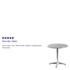 Table d'intérieur/extérieur à plateau lisse en aluminium rond de 27,5 po avec base