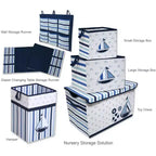 Bacati - Panier à linge Little Sailor avec cadre en bois