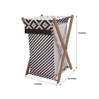 Bacati - Panier à linge Love Noir/blanc avec cadre en bois